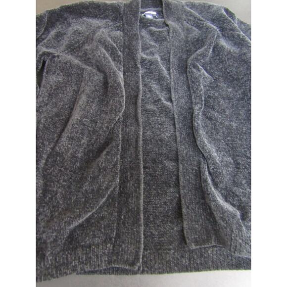 Lands'End Black Cardigan Sweater Women's Medium Coastal Minimalist Lagenlook - Picture 4 of 7